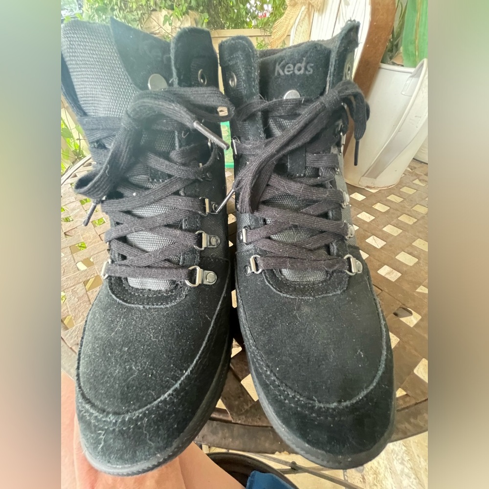 Keds black suede boots, women’s 8.5, EUC
